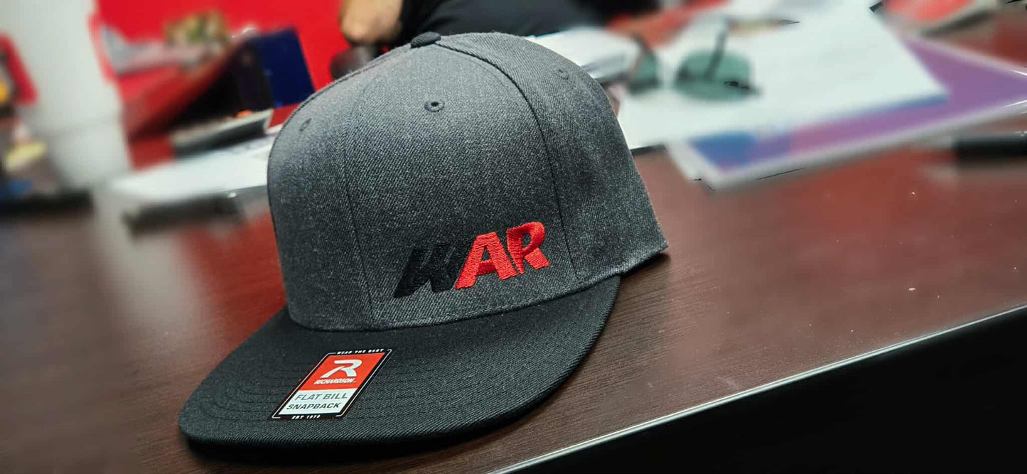 Charcoal/Black WAR Flat Bill Snapback