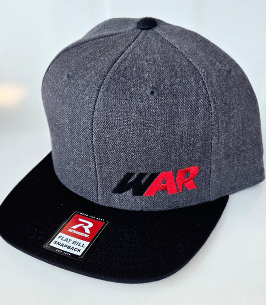 Charcoal/Black WAR Flat Bill Snapback